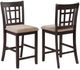 Coaster® Lavon 2-Piece Lattice Back Tan Espresso Counter Chairs-1