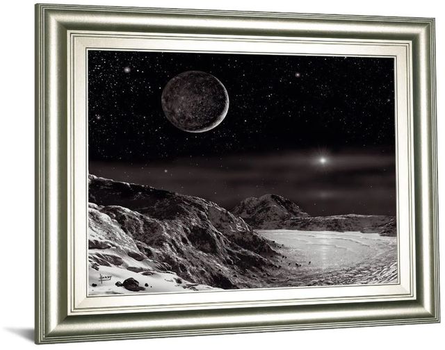 Classy Art Black Pluto and Charon-Noir by David A Hardy Wall Art-1
