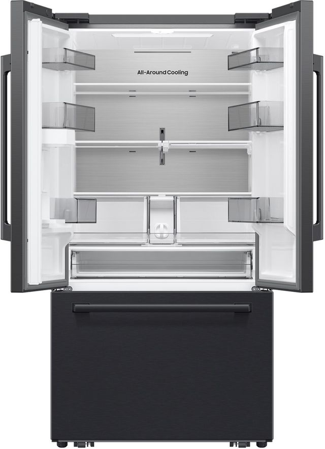 Samsung Bespoke AI 36" 29.5 Cu. Ft. Fingerprint Resistant Matte Black Steel French Door Refrigerator with In-Door Tall Water Dispenser-1