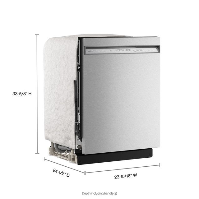KitchenAid® 24" PrintShield™ Stainless Steel Front Control Built-In Dishwasher with 40+ Total Wash Jets-4