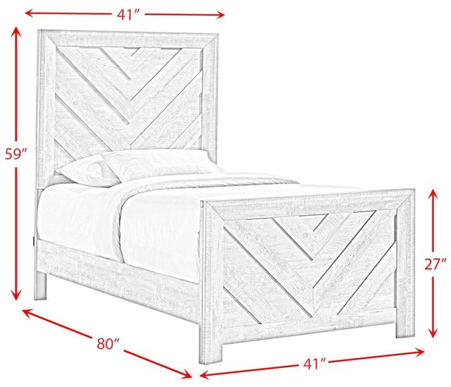 Elements International Eleanor White Twin Panel Bed-2