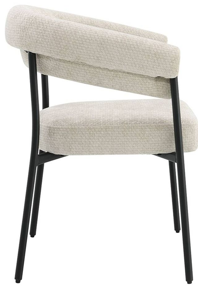 ACME Furniture Jirina 2-Piece Beige/Black Upholstered Dining Arm Chair Set-4