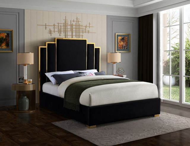 Meridian Furniture Hugo Black Velvet King Bed-2