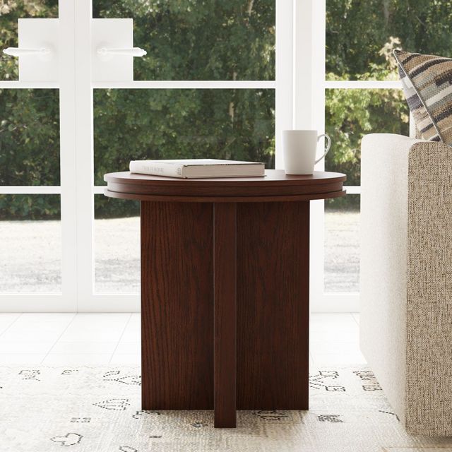Flexsteel® Waterfall Walnut Round End Table-6
