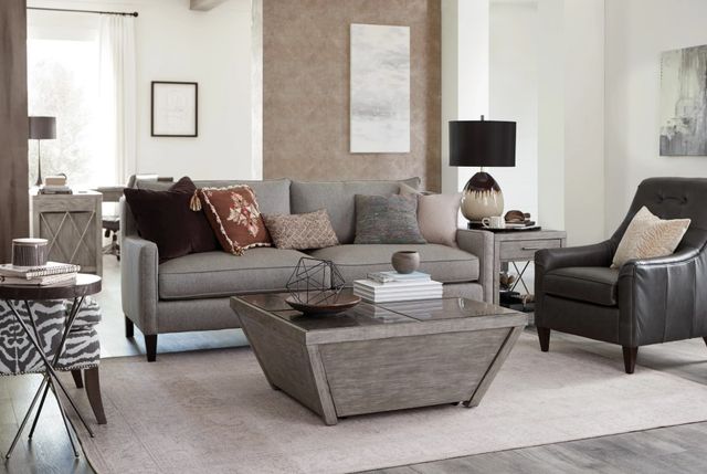 Hammary® West End Bluestone Inset Top Coffee Table with Brown Base-1