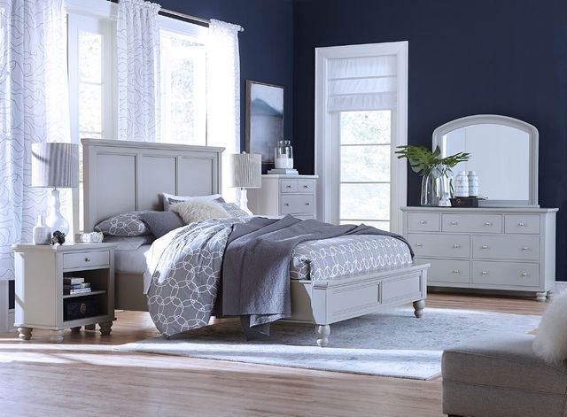 aspenhome® Cambridge Light Gray Paint Queen Panel Bed-2