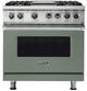 Viking® 5 Series 36'' Eucalyptus Pro Style Dual Fuel Range with Griddle-0