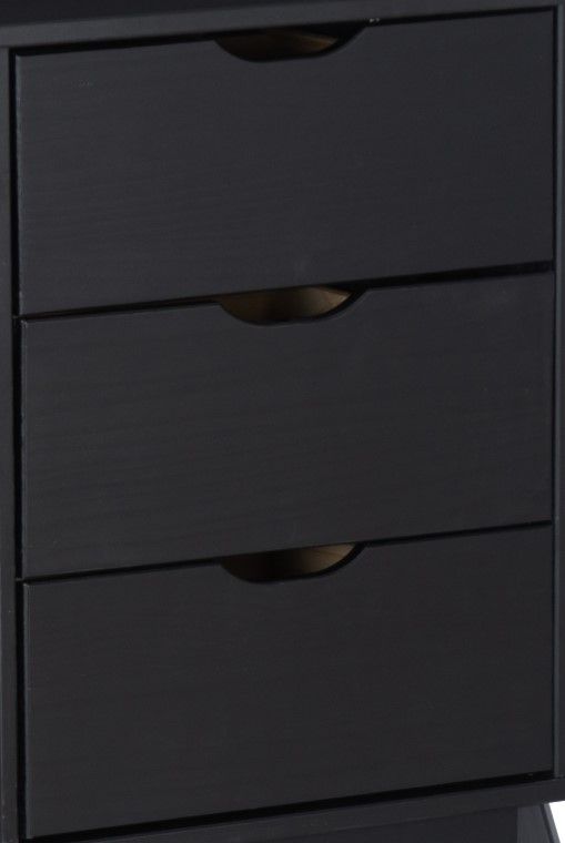Powell® Portix Black 3-Drawer Nightstand-1