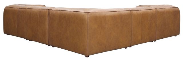 Moe's Home Collection Form Dream 5-Piece Sonoran Tan L-Shaped Modular Leather Sectional and Ottoman-3