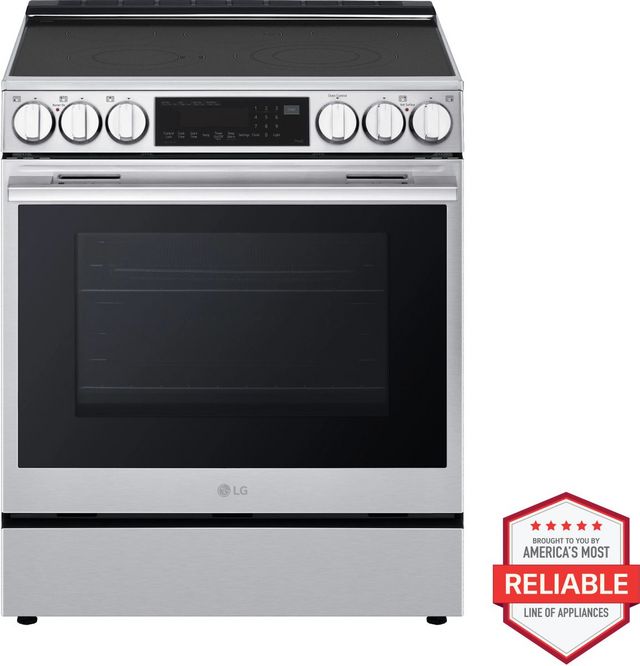 LG 30" PrintProof™ Stainless Steel Smart InstaView® Glass-Top Slide In Electric Range with ProBake Convection®-1