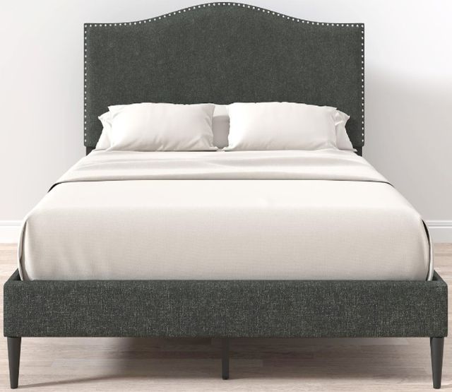 American Wholesale Furniture Leighford Gray Queen Upholstered Bed-0