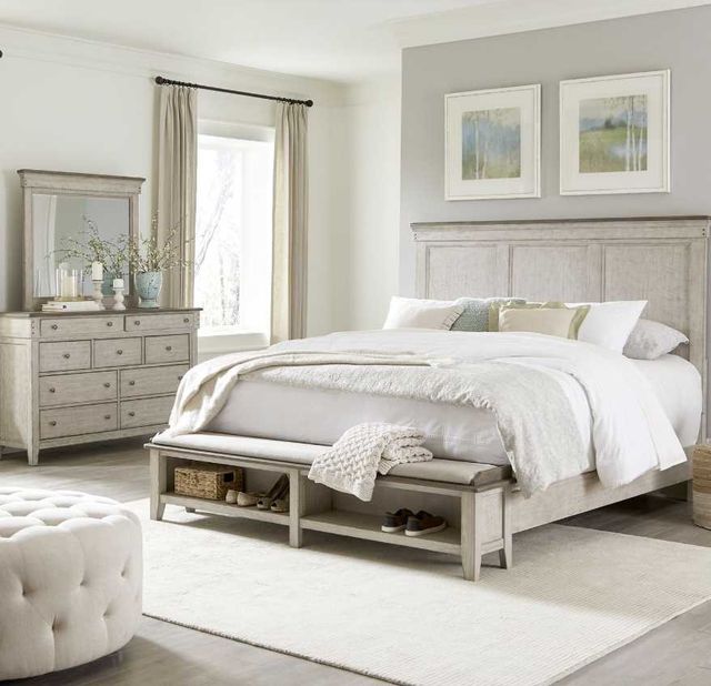 Liberty Furniture Ivy Hollow 3-Piece Dusty Taupe/Weathered Linen King Storage Bed Set-1