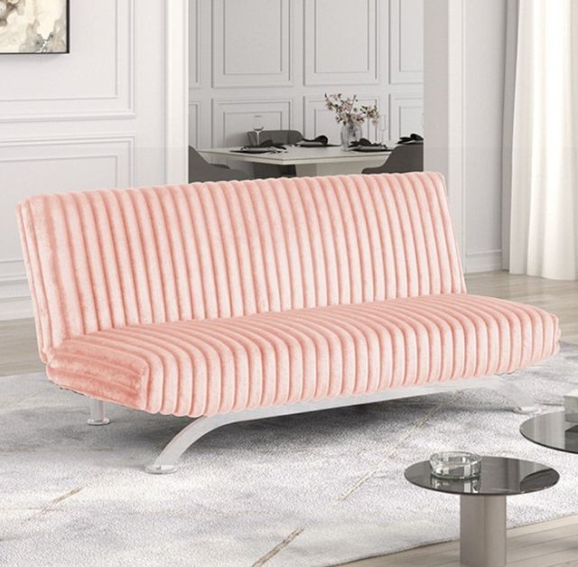 Furniture of America® Villeneuve Pink Futon Sofa Bed-2