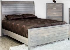 Mako Wood Furniture Sage Gray Panel Bed
