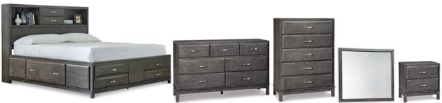 Signature Design by Ashley® Caitbrook 5-Piece Gray California King Storage Bed Set