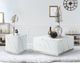 Mazin Furniture Astraia Faux Marble Small Cube Coffee Table with Brushed Nickel Base-2