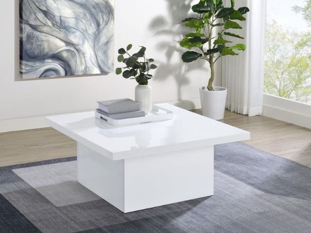 Coaster® Devar White High Gloss Coffee Table-4