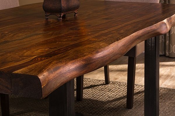 HH2 Home Emerson Sheesham Rectangle Dining Table with Black Metal Base-1