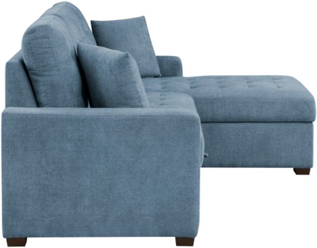 Homelegance® Waitsfield 2-Piece Blue Right-Arm Facing Pull-out Sleeper Sectional and Chaise with Hidden Storage-3