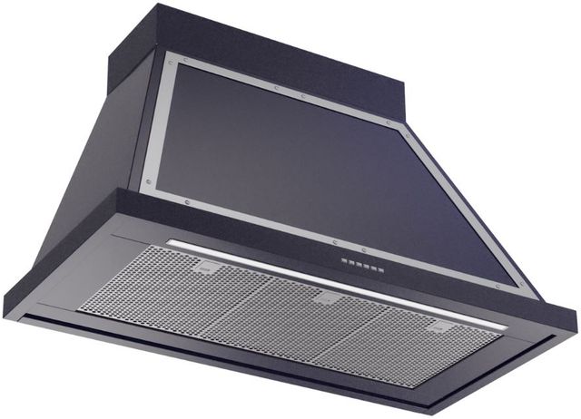 Ilve® Nostalgie II Noblesse 40" Midnight Blue Wall Mounted Range Hood with Chrome Trim-1
