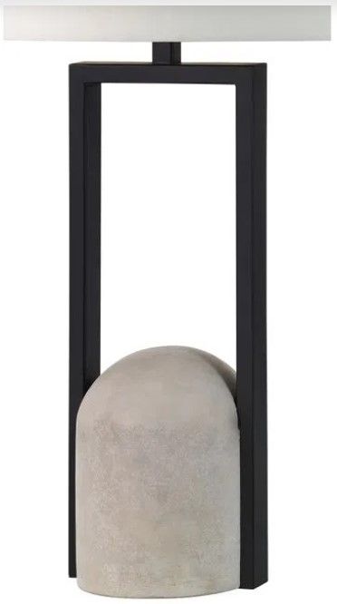 Renwil® Florah Matte Black/Natural Gray Desk Lamp-1