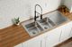 Elkay Lustertone® Classic Lustrous Satin 48" x 22" x 7-5/8" 1-Hole Equal Double Bowl Drop-In Sink with Right Drainboard-2