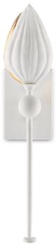 Currey & Company Peace Lily Gesso White/Silver Leaf Wall Sconce-3