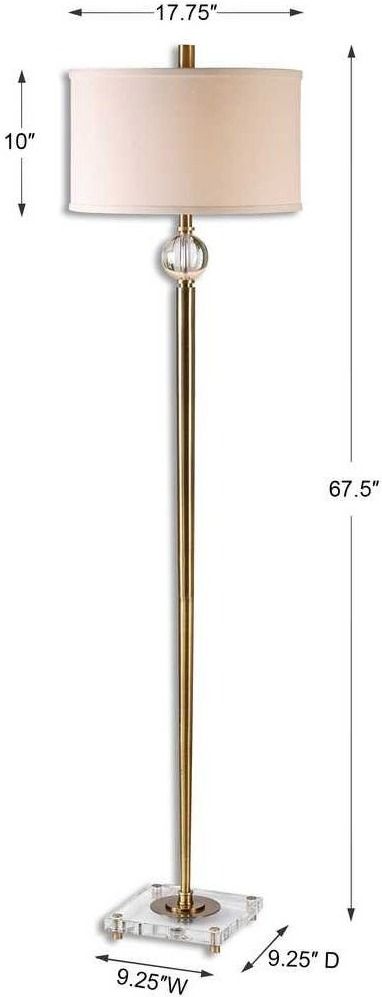 Uttermost® Mesita Brush Brass Floor Lamp-2