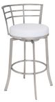 Armen Living Viper White/Stainless Steel 26" Bar Stool-0