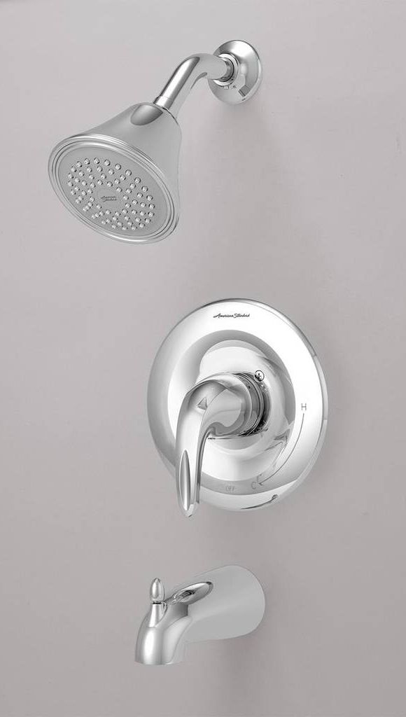 American Standard Reliant 3® Polished Chrome Tub and Shower Trim Kit with Showerhead, Double Ceramic Pressure Balance Cartridge with Lever Handle-3