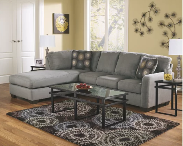 Signature Design by Ashley® Zella 2-Piece Charcoal Left-Arm Facing Sofa Sectional and Chaise-2