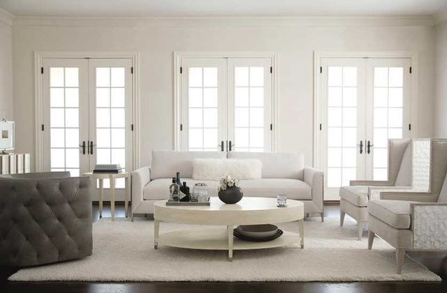 Bernhardt East Hampton Cerused Linen Side Table-1