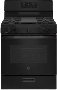 GE® 30" Black Freestanding Gas Range