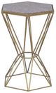 Fairfield® La Bella Dark Gray Chairside Table with Gold Base-2