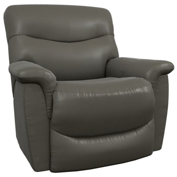 La-Z-Boy® James Charcoal Leather Power Rocking Recliner with Headrest-0