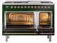 Ilve® Nostalgie II Noblesse 48'' Emerald Green Pro Style Dual Fuel Range with Copper Trim-1