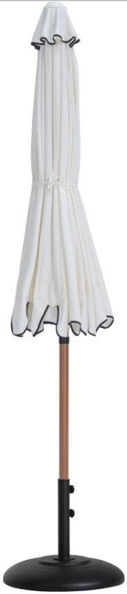 Meridian Furniture Amalfi White Aluminum Outdoor Patio Umbrella and Round Base-1