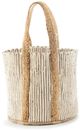 Giftcraft Natural/White Cotton & Jute Basket-0