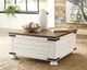 Signature Design by Ashley® Wystfield Brown Storage Coffee Table with Antique White Base-5