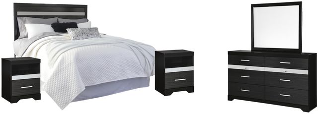 Signature Design by Ashley® Starberry 5-Piece Black King/California King Panel Headboard Bed Set-0