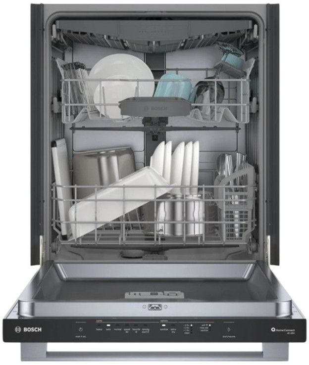 Bosch® 100 Series 24" Stainless Steel Top Control Built In Dishwasher-1