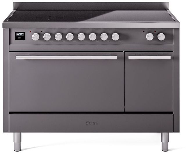 Ilve® Professional Plus II 48" Graphite Matte Pro Style Induction Range-0