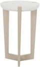 Bernhardt Axiom White Linen Accent Table with Linear Gray Base-0