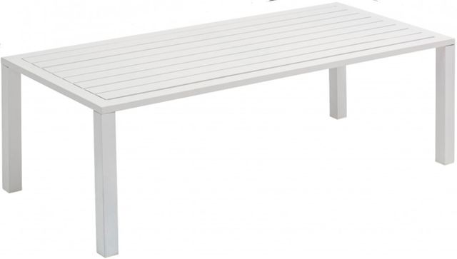 Meridian Furniture Maldives White Aluminum Outdoor Coffee Table-0
