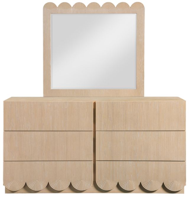 Meridian Furniture Scallop Natural Mirror-1