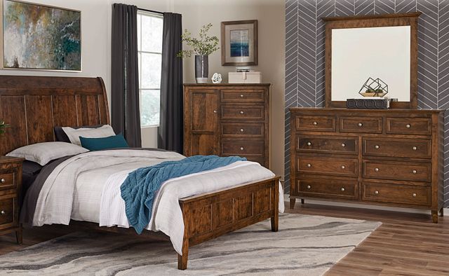 Archbold Furniture Customizable Amish Essentials Belmont Cherry 9-Drawer Dresser-2