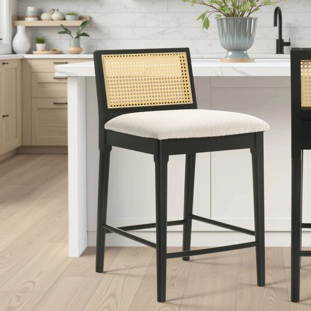 Armen Living Tobias Black/White Counter Stool-1