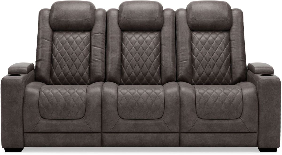 Signature Design by Ashley HyllMont Gray Power Reclining Sofa