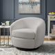 Elements International Chanel Bristo White Swivel Chair-1