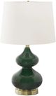 Monarch Specialties Inc. Green Glass Table Lamp with Brass Base-0